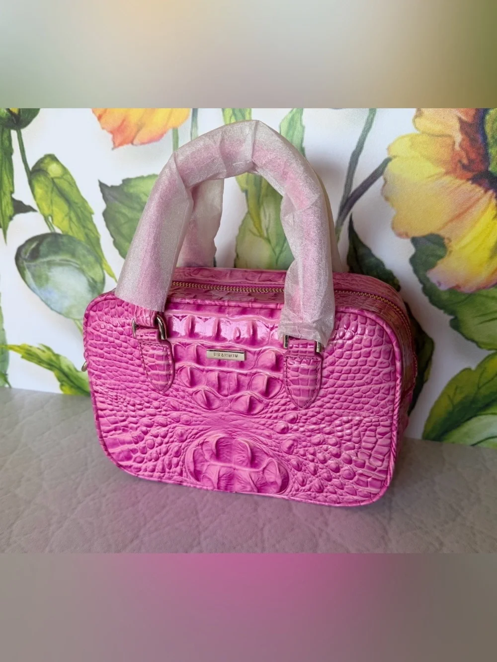 Brahmin Mara Candy Pink Satchel Pretty Eye Placement NWT